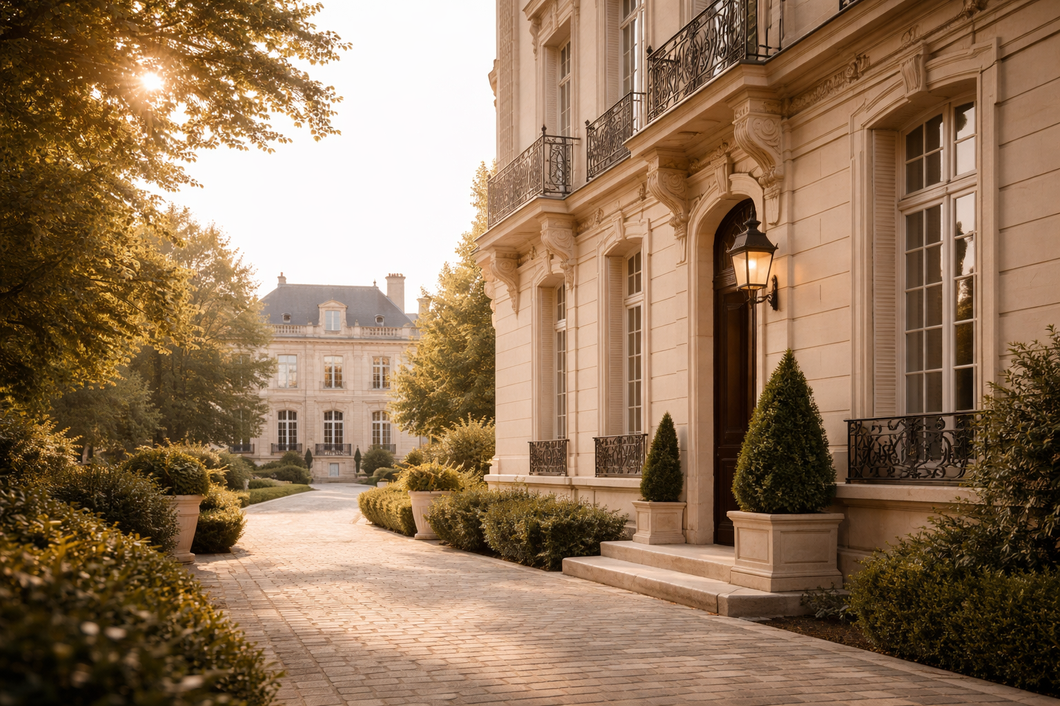 maison haussmannienne en lumière dorée
